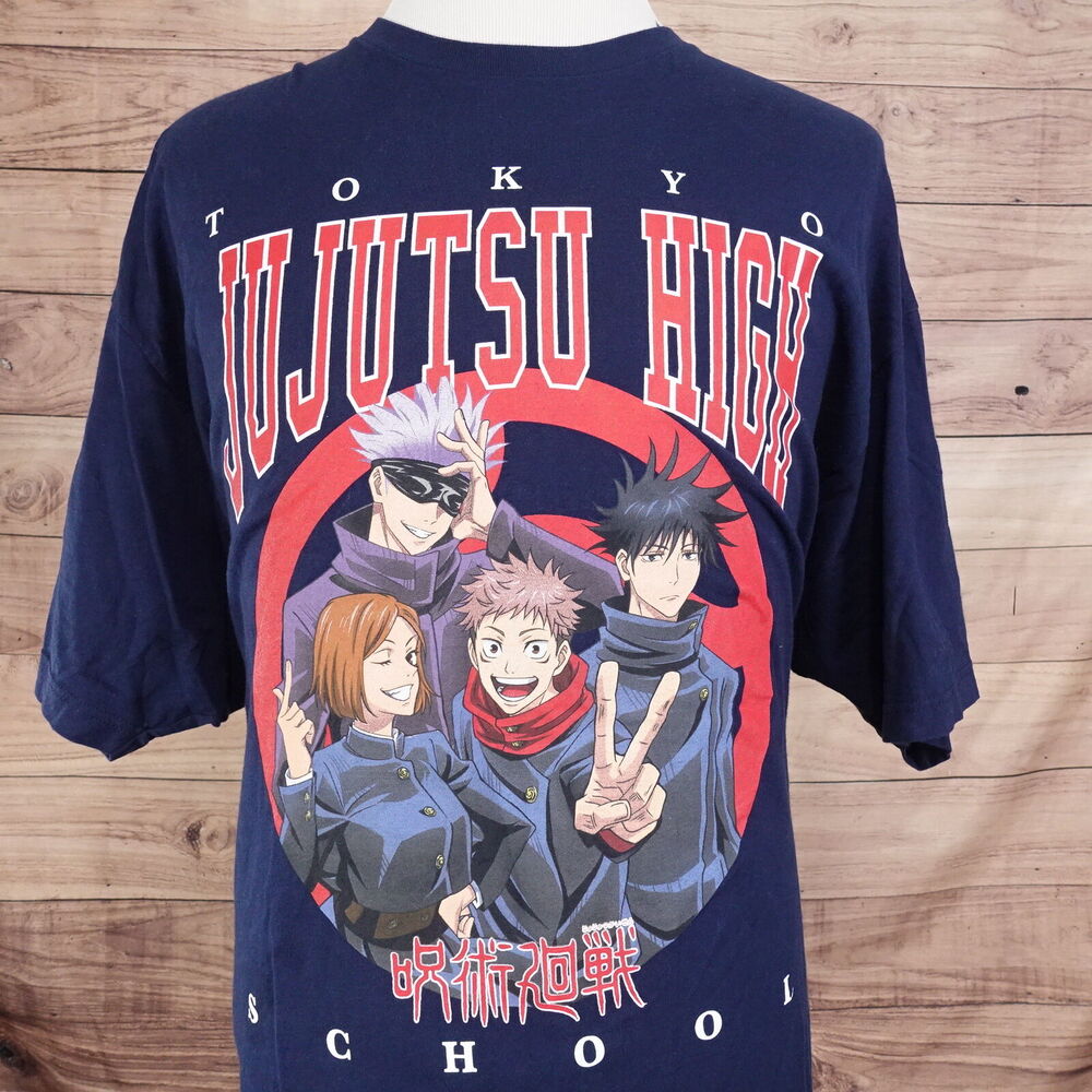 JUJUTSU KAISEN TOKYO HIGH SCHOOL CRUNCHY ROLL‎ BLUE ANIME TSHIRT SZ 3XL